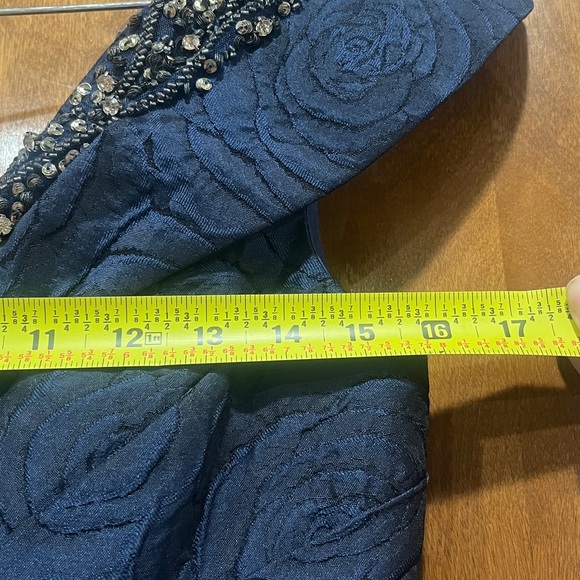 Terani NWT Couture Midnight Navy Blue Maxi Ball Gown Dress Size 8 - Picture 7 of 14